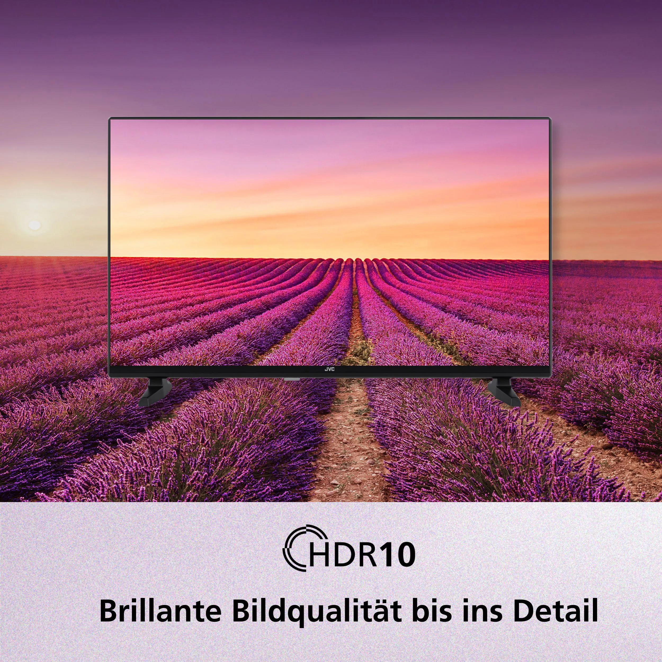 JVC LT-40VDF2555 mit HDR10-Unterstützung – Darstellung der verbesserten Bildqualität mit höherem Kontrast und lebendigen Farben