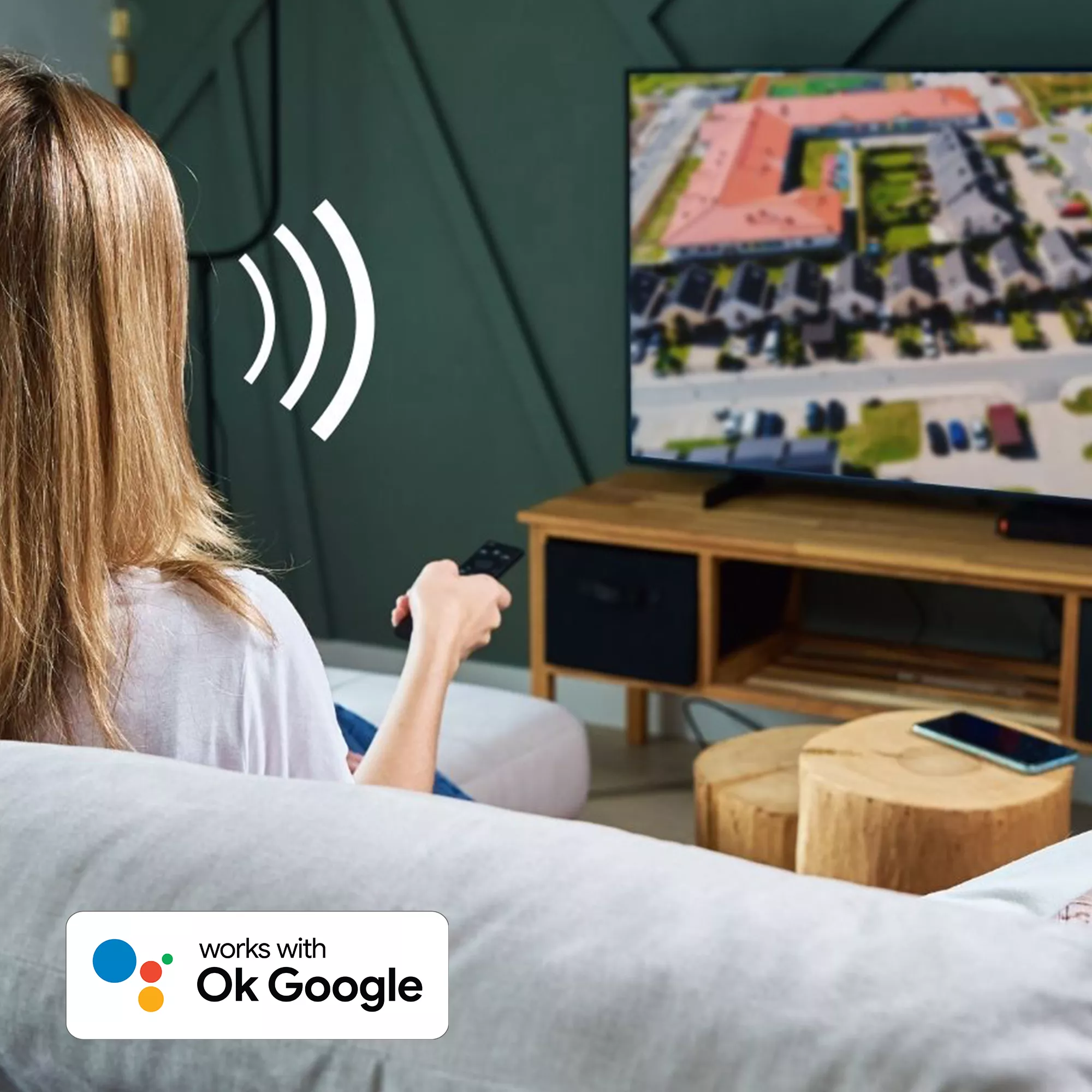 Google Assistant Integration auf dem Toshiba 40LA3E63DAZ Fernseher für Sprachsteuerung und Smart-Home-Funktionen.
