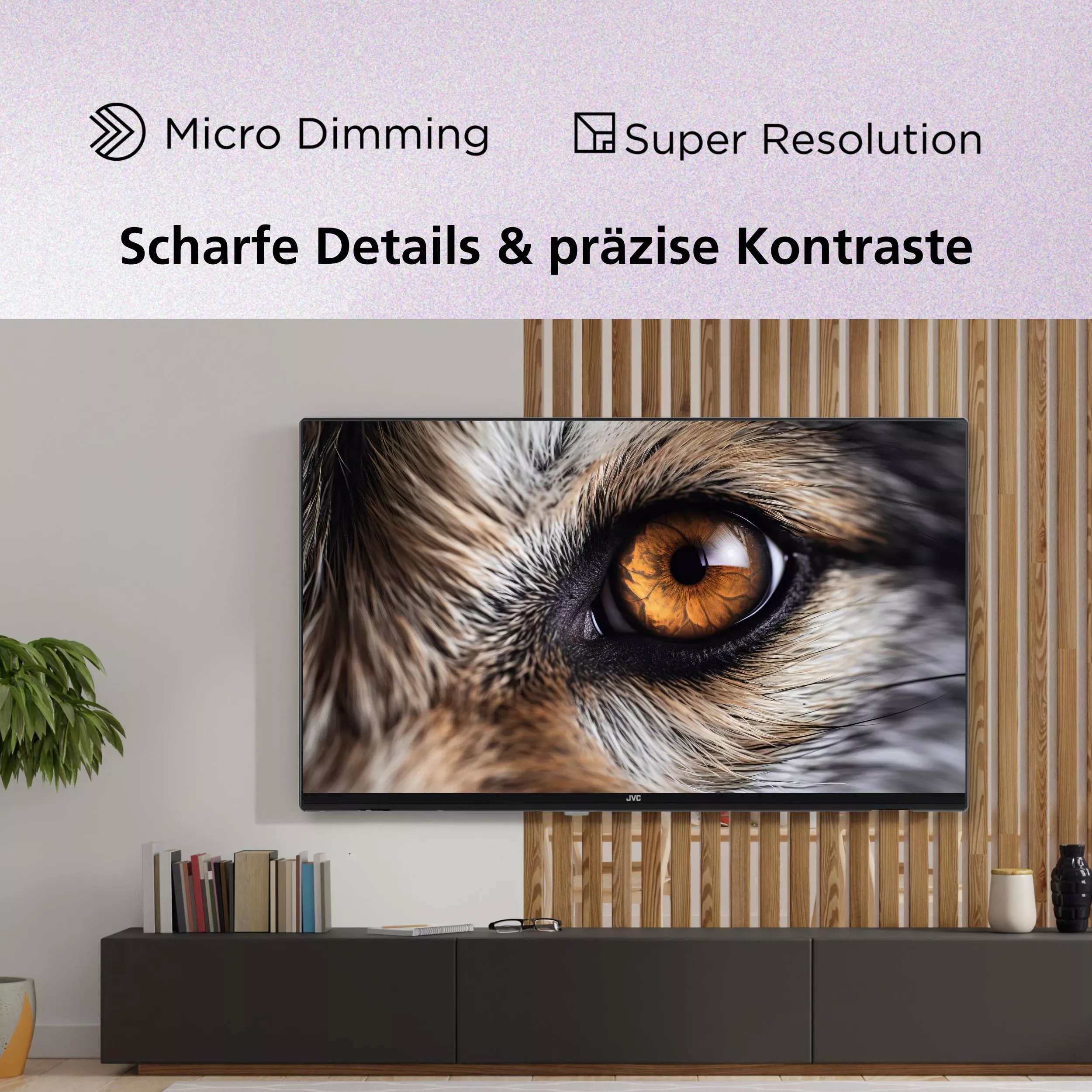 JVC LT-40VDF2555 mit Super Resolution und Micro Dimming – Darstellung optimierter Bildschärfe und verbessertem Kontrast
